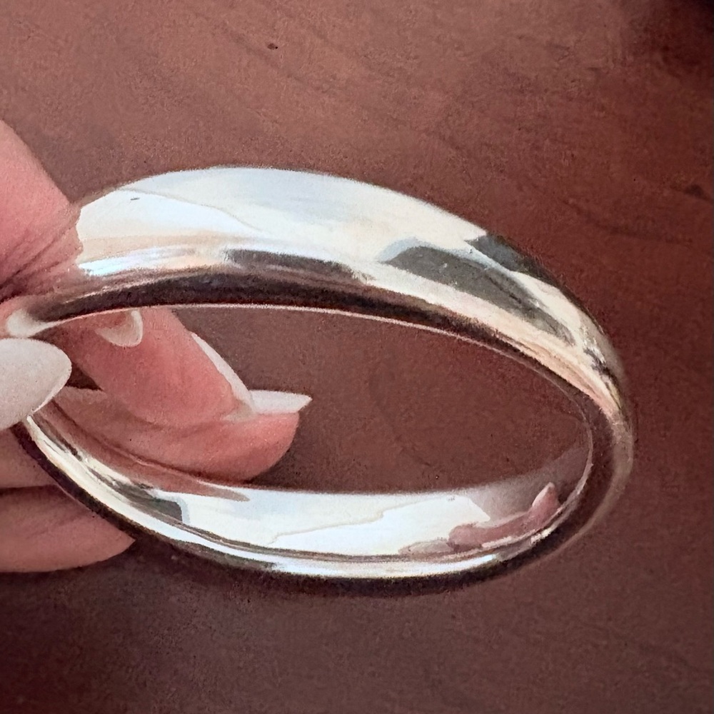 Solid Vintage Sterling Silver Bangle. - image 1